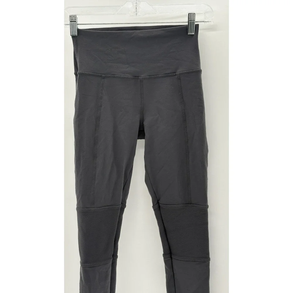Alo Leggings‎ Avenue High Rise Moto Women Size XS Dark Gray Yoga Workout